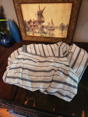 Vintage Hand Made Back And White Greecian Patterned Dress